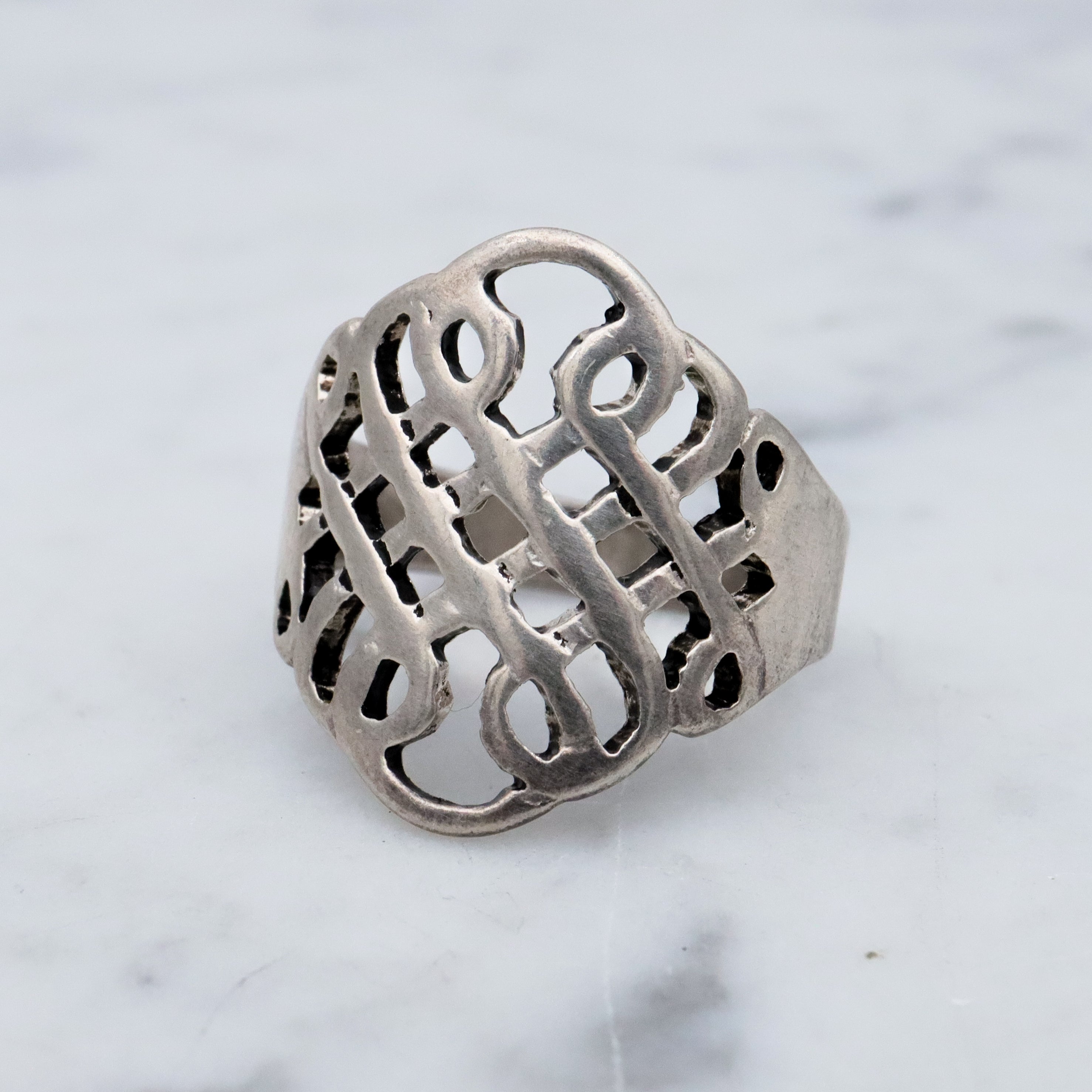 Vintage sterling celtic knot ring, sz 6.5